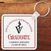 カスタム赤黒獣医学校卒業 キーホルダー (裏面)