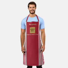 カスタム赤・白ストライプ エプロン