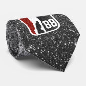 カスタム赤・黒グリッターバスケットボール選手 ネクタイ (ロール)