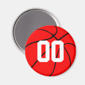 カスタム赤・黒バスケ冷蔵庫用マグネット マグネット (正面/裏面)