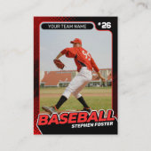 カスタム赤・黒プロ野球トレーディングカード統計 コーリングカード (正面)