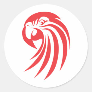 カスタム赤Macawロゴ ラウンドシール