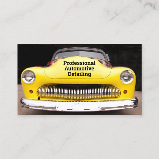 カスタム車の占領イエロー自動車 名刺 (正面)