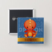 カスタム辰年ワードアート 缶バッジ (正面&裏面)