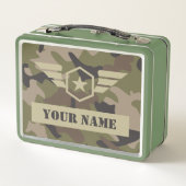 カスタム迷彩柄軍隊バッジ名 メタルランチボックス (裏面)