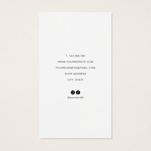 カスタム追加ロゴイヤリングジュエリー表示カード (裏面)