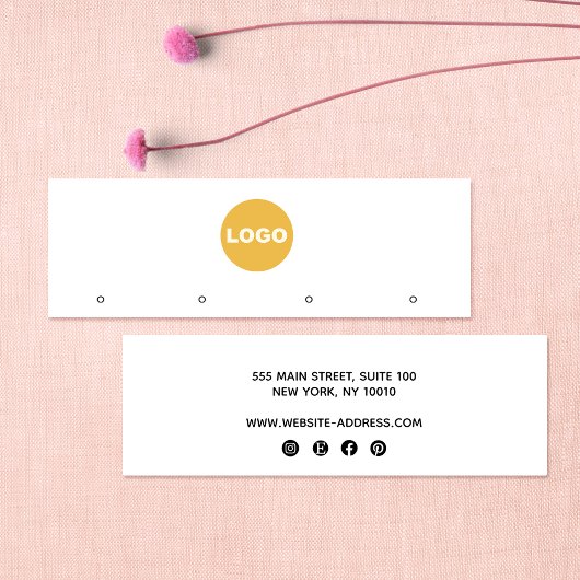 カスタム追加ロゴ4穴スタッドイヤリングディスプレイ スキニー名刺