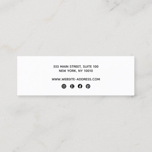 カスタム追加ロゴ4穴スタッドイヤリングディスプレイ スキニー名刺 (裏面)