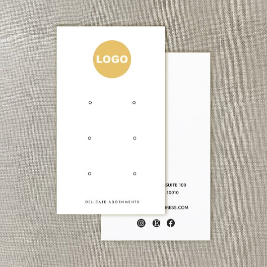 カスタム追加ロゴ6穴スタッドイヤリングディスプレイブシン 名刺