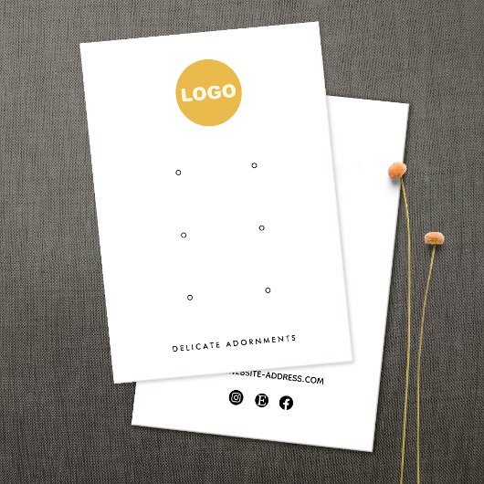 カスタム追加ロゴ6穴スタッドイヤリングディスプレイブシン 名刺