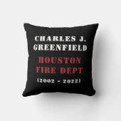 カスタム退職したファイヤー薄い赤い線ギフト クッション (裏面)