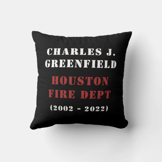 カスタム退職したファイヤー薄い赤い線ギフト クッション (裏面)