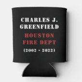 カスタム退職したファイヤー薄い赤い線ギフト 缶クーラー (裏面)