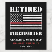 カスタム退職したファイヤー薄い赤線ギフト ワインラベル (シングルラベル)