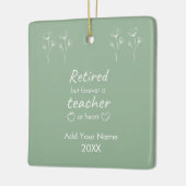 カスタム退職した先生セージグリーンモノグラム セラミックオーナメント (左)