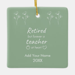 カスタム退職した先生セージグリーンモノグラム セラミックオーナメント