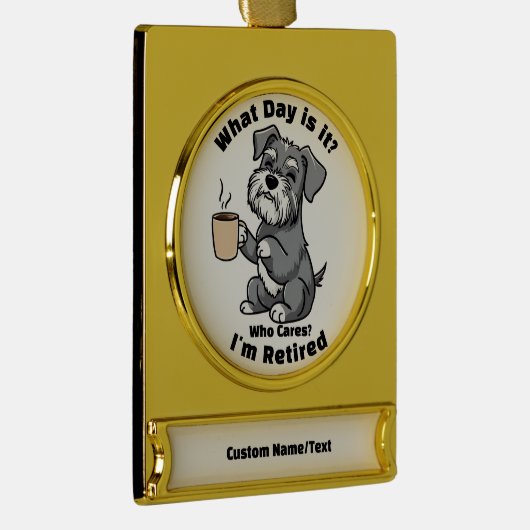 カスタム退職オーナメントおもしろい – 今日は ゴールドプレートバナーオーナメント (右)