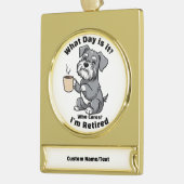 カスタム退職オーナメントおもしろい – 今日は ゴールドプレートバナーオーナメント (左)