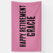 カスタム退職パーティーピンクバナー 横断幕 (縦)