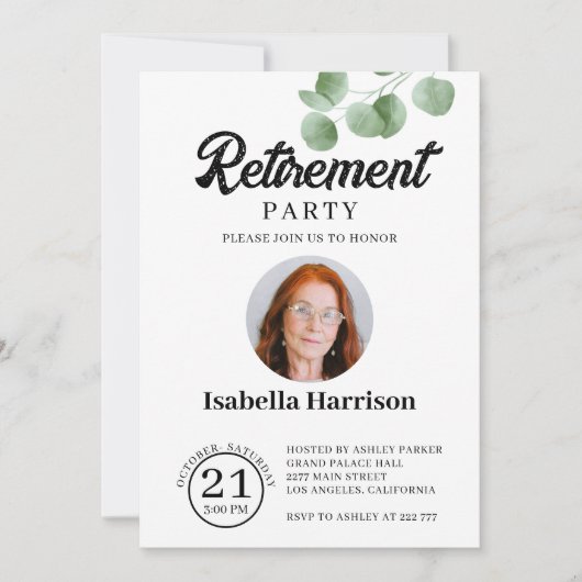 カスタム退職招待状 招待状 (正面)