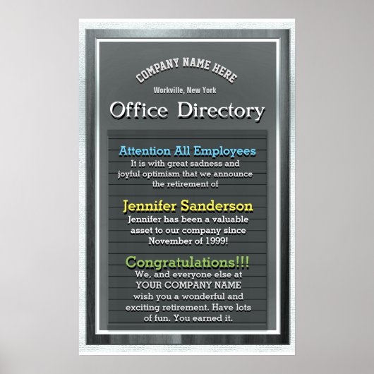 カスタム退職金 ポスター (正面)