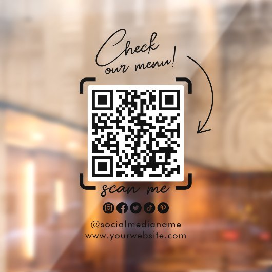 カスタム透明ビジネスQRコードソーシャルメディア ウィンドウサイン (シート2)