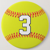 カスタム速ピッチソフトボール選手ジャージー番号 缶バッジ (正面)