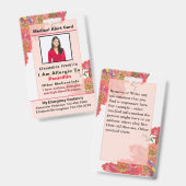 カスタム連絡Card Medical Alert Emergency バッジ (表裏)