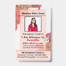カスタム連絡Card Medical Alert Emergency バッジ
