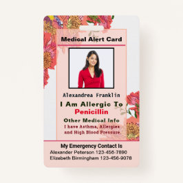 カスタム連絡Card Medical Alert Emergency バッジ
