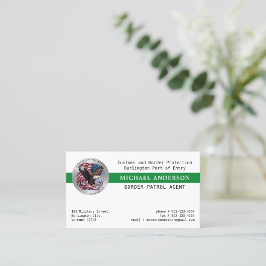 カスタム連邦警察軍隊の縁どパトロールロゴ 名刺 (スタンド正面)