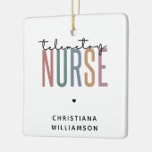 カスタム遠隔測定ナース遠隔測定の看護ギフト セラミックオーナメント (左)