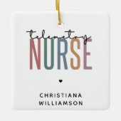 カスタム遠隔測定ナース遠隔測定の看護ギフト セラミックオーナメント (正面)