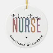カスタム遠隔測定ナース遠隔測定の看護ギフト セラミックオーナメント (正面)
