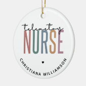カスタム遠隔測定ナース遠隔測定の看護ギフト セラミックオーナメント (左)
