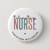 カスタム遠隔測定ナース遠隔測定の看護ギフト 缶バッジ (正面)