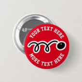 カスタム選手のスカッシュチーム名ボタン 缶バッジ (正面&裏面)