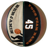 カスタム選手のチーム名番号ウッドフロア バスケットボール (縦)