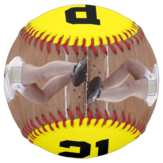 カスタム選手の写真、位置、および数値の速いピッチ ソフトボール (正面)