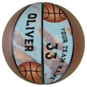 カスタム選手の名前と番号チームのキープサク バスケットボール (縦)