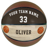 カスタム選手の名前番号チームウッドフロア バスケットボール (正面)