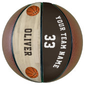 カスタム選手の名前番号チームウッドフロア バスケットボール (縦)