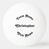 カスタム選手クラブチーム名卓球ビール 卓球ボール (正面)