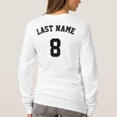 カスタム選手チーム、選手の名前と番号バレーボールシャツ Tシャツ (裏面)