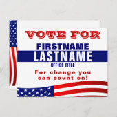 カスタム選挙テンプレートはがき ポストカード (正面/裏面)