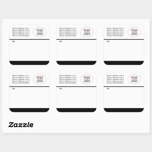 カスタム郵送ラベルのロゴ差出人住所 スクエアシール (シート)