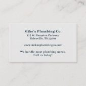 カスタム配管工事プロフェッショナル 名刺 (裏面)