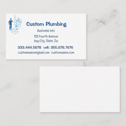 カスタム配管工事請負業者の名刺マグネット 名刺 (正面/裏面)