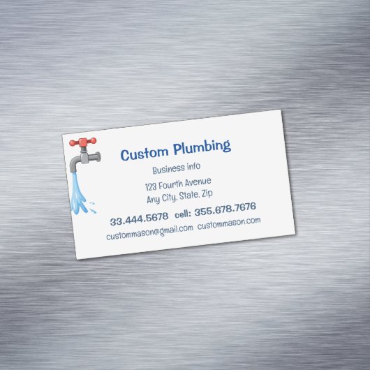 カスタム配管工事請負業者 マグネット名刺 (インサイチュ)
