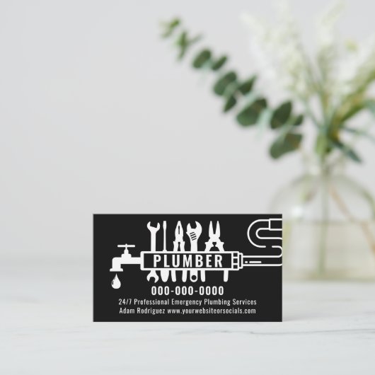 カスタム配管工 名刺 (スタンド正面)